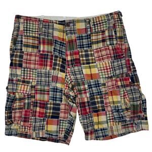 Gap Madras plaid shorts men’s 38, inseam 11” Y2K patchwork. February 08’